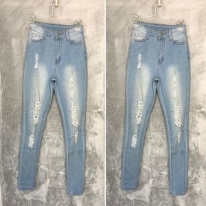 High Waisted Distressed Jeans: Fashion Nova